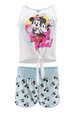 Minnie Mouse Damen Kurz Pyjama Schlafanzug (Weiß,M) von Disney