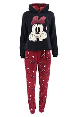 Minnie Mouse Damen Lang Pyjama Schlafanzug (Schwarz,M) von Disney