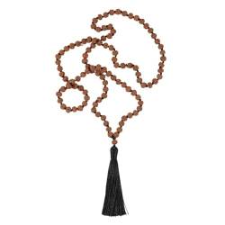 Distrainar 108 Gebetsperlen, 108 Perlen Halskette Halbedelsteine ​​Meditation Halskette, buddhistische Gebetsperlen (Color : F) von Distrainar