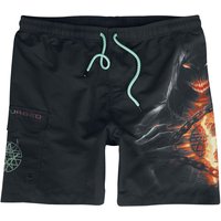 Disturbed Badeshort - EMP Signature Collection - M bis 3XL - für Männer - Größe L - schwarz  - EMP exklusives Merchandise! von Disturbed