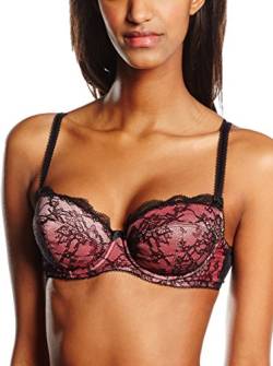 Dita von Teese Damen Luxe Balconette BH, Schwarz (Black/Flamingo 545), 80D von Dita von Teese