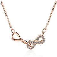 Ditz Kette mit Anhänger Halskette mit Infinity Ringen Anhängern Zirkonia Rosegold, Frauen Damen Geschenk Ideen Liebe Freundschaft von Ditz