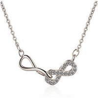 Ditz Kette mit Anhänger Halskette mit Infinity Ringen Anhängern Zirkonia Silber, Frauen Damen Geschenk Ideen Liebe Freundschaft von Ditz