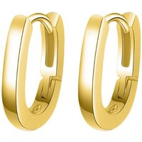 Ditz Paar Creolen Ohrringe Breit Creolen Oval mit Klappbügel 2x14mm in Gold, Geschenke Für Frauen Freundin Mutter zum Geburtstag Muttertag von Ditz