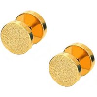 Ditz Paar Ohrstecker Fake Plug Edelstahl Ohrstecker Ohrringe Rund Glitzer Diamant Optik, Fake Ohr Plug mit runden Platten modern Trend Damen Herren Geschenk von Ditz