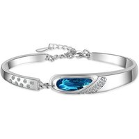 Ditz Silberarmband Armband Armreif 925er Silber Angel Tear Engels Träne Zirkonia Steine, Armreif Geschenke Für Frauen Freundin Mutter zum Geburtstag Muttertag von Ditz