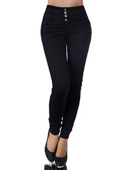 Damen Jeans Hose Corsage Damenjeans High Waist Röhrenjeans Hochbund N867, Farbe: Schwarz, Größe: 40 (L) von Diva-Jeans