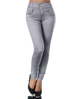Damen Jeans Hose Corsage Damenjeans High Waist Röhrenjeans Hochbund N867, Farbe: Steingrau, Größe: 36 (S) von Diva-Jeans