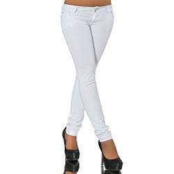 Diva-Jeans G701 Damen Jeans Look Hose Röhre Leggings Leggins Treggings Skinny Jeggings, Weiß , 34 von Diva-Jeans