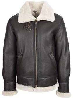 Divergent Retail DR128 Herren Echt Schaffell Bomber Classic Creme, cremefarben, XXXL von Divergent Retail