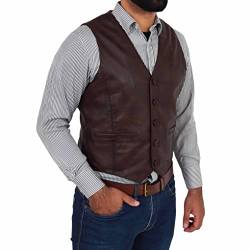 Divergent Retail Reggie Herren Klassische Weste Leder Braun, braun, L von Divergent Retail