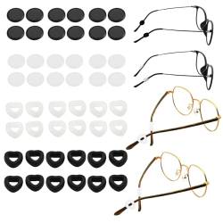 Divono Brillenbügelgriffe, 40 Paar Sport-Anti-Rutsch-Brillenhalter aus weichem Silikon, Gläser Ohrhaken Brillenbügel Tipp Ohrbügel Halter Ring Elastische Brillen Ohr Pads Brillenhalter(weiß, schwarz) von Divono