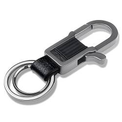 Divons Schlüsselanhänger unisex,Autoschlüsselanhänger,mit 2 Metallschlüsselringen, starke Karabiner-Form, Zinklegierung, Karabiner（Schwarz ） von Divons