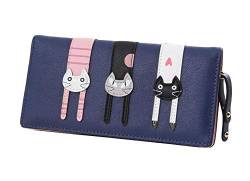 Diyafas Lange Reißverschluss Brieftasche Geldbörse für Damen Süß Karikatur Katzen Geldbeutel Kartenhalter Handtasche von Diyafas
