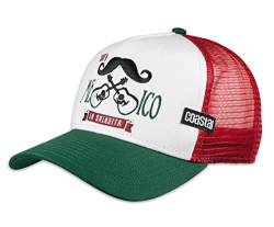 COASTAL - Mexican Mustache (white/green) - High Fitted Trucker Cap von Djinns