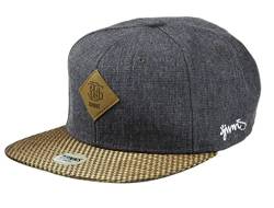 Djinns Glencheck 6 Panel Strapback Cap exklusivem Capspin Anstecker One Size verstellbar in Grau von Djinns