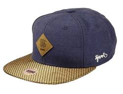 Djinns Glencheck 6 Panel Strapback Cap mit exklusivem Capspin Anstecker One Size verstellbar in Navy - One-Size von Djinns