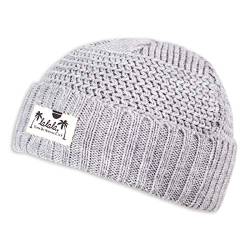 Djinns - Medi Short Tricky Knit (Grey) - Beanie Mütze Strickmütze Wollmütze Winter Hat von Djinns