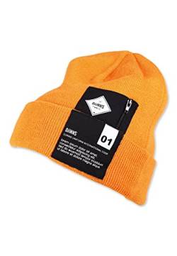 Djinns Mütze Basic Beanie Lorem Pocket Orange, Size:OneSize von Djinns
