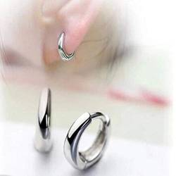 Ohrringe for Frauen trendy925 Sterling Silber Einfacher Ohrring Dicke kleine runde Ohrringe Kreis Ohrringe for Frauen Mann Modeschmuck-Standard von Djonerc