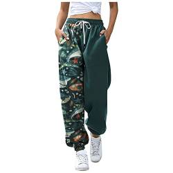 Dkings Jogginghose Damen Sporthose Lang Yoga Hose Freizeithose mit Tier Motiv Kordelzug Laufhosen High Waist Trainingshose Sweathose für Frauen (L, Tier-3) von Dkings