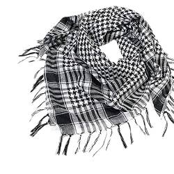 Dkings Palästinenser Tuch Unisex Baumwolle Schal Arabischer Wüsten Schals Herren Damen Halstuch Kopftuch (Schwarz) von Dkings