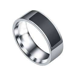 NFC Smart Ring für Herren Damen - Multifunktionale Wasserdichte Intelligente Ring Smart Wear Finger Digital Ring für Android/Windows NFC-Smartphone-Zubehör (59.3 (18.9), Silber-2) von Dkings