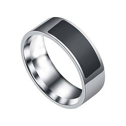 NFC Smart Ring für Herren Damen - Multifunktionale Wasserdichte Intelligente Ring Smart Wear Finger Digital Ring für Android/Windows NFC-Smartphone-Zubehör (62.2 (19.8), Silber-2) von Dkings