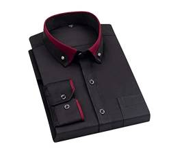 Dninmim Herren Langarm Kleid Hemd Herren Klassisches Business Formal Shirt Herren Atmungsaktiv Casual Slim Fit Top, Ld-008, XL von Dninmim
