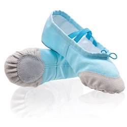 DoGeek Ballettschuhe Gymnastikschuhe Mädchen Tanzschuhe Damen Ballettschläppchen Ballerinas Kinder,Blau,24 (Bitte bestellen Sie eine Nummer grösser) von DoGeek