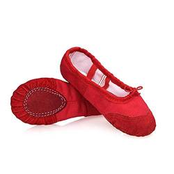 DoGeek Ballettschuhe Gymnastikschuhe Mädchen Tanzschuhe Damen Ballettschläppchen Ballerinas Kinder,Rot,38 (Bitte bestellen Sie eine Nummer grösser) von DoGeek