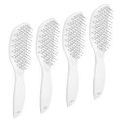 4 Stück 9-reihige Haarbürste Kopfhautmassagegerät Gerippter Haarkamm für Männer Mehrzweck für Zuhause (WHITE) von Doact
