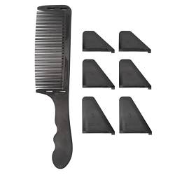 Gebogener Friseurkamm, Flacher, Gebogener Kamm, Gebogener Haarschneidekamm für den Heimsalon (Schwarz) von Doact