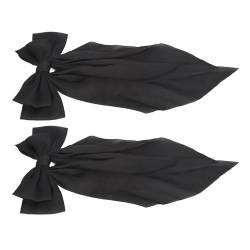 Haarschleife mit Langem Schwanz, Große Haarschleife, 2 Stück, für Damen und Partys (BLACK) von Doact