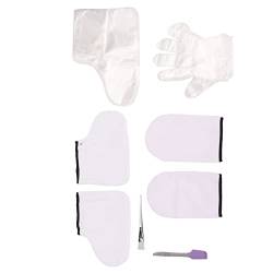 Spa-Pflegehandschuhe, Wachs-Handschuh-Set, Transparenter Pinsel, Lila Spatel, Weißer Stoffhandschuh, Fußabdeckung, Spa-Härtungsset, Paraffinwachs für Hände und Füße, von Doact