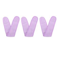 Wimpernverlängerung, Stirnbänder, Wimpernverlängerung, Make-up-Haarband, 3 Stück, Weich, Atmungsaktiv, für Zuhause (PURPLE) von Doact