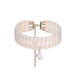 Dochais Damen Choker Halskette,Chocker Halskette Choker,Mode Vintage Perlenkette für Damen,Verstellbaren Größen (style 1) von Dochais