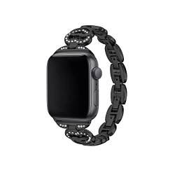 Dochais Kompatibel mit Apple Watch Band 45mm 44mm 41mm 40mm 38mm,Armbänder für iWatch SE Serie 8 7 6 5 4 3 2 1 Armreifen Armband Edelstahl für Damen (38mm/40mm/41mm, Schwarz) von Dochais