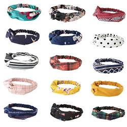 Dochais Stirnband Damen Breite Elastische Weiche Boho Haarbänder Print Yoga Sport Haarband Mehrfarbig Haarreifen Damen von Dochais