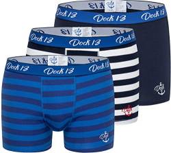 Dock13 Männer Boxershorts Maritim (3er Pack Boxershorts Herren) (Dunkelblau, Medium (5)) von Dock13