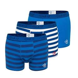 Dock13 Männer Boxershorts Maritim (3er Pack Boxershorts Herren) (Hellblau/Blau, Large (6)) von Dock13