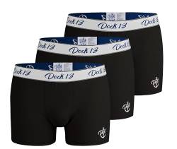 Dock13 Männer Unterhosen (3er Pack Boxershorts Herren) (Schwarz, Large (6)) von Dock13