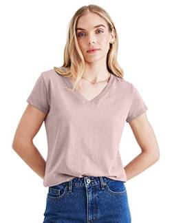 DOCKERS Womens Women's Slim Fit V-Neck Tee T-Shirt, Purple Dove, L von Dockers