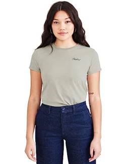 Dockers Mujer Tee T-Shirt, Script Logo Forest Fog (Navy Blazer), M von Dockers