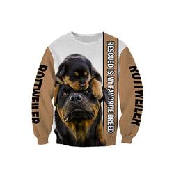 3D All Over Printed Rottweiler Hoodies Harajuku Zip Hoodie Unisex Casual Pullover Herbst Jacke, Sweatshirt, XL von Docorou