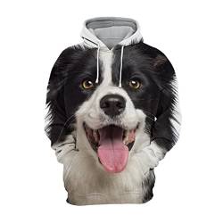 3D Ganzkörper Druck Haustier Hoodie Lustige Hund Hoodies Männer Frauen Erwachsene Kinder Niedlich Hund Muster Tops, W1792, XL von Docorou