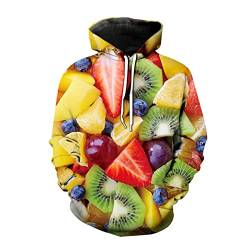 Fashion Hoodies Fruit 3D Print Sweatshirts Herren Damen Oversized Hoodie Pullover Kiwi Muster Herbst Winter Hoody Mäntel, Ahcb0608, XXXL von Docorou