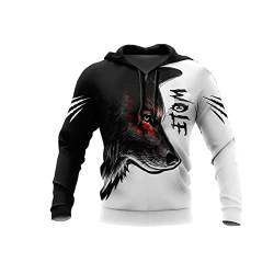 Harajuku 3D-Herren-Kapuzenpullover mit Löwen-Tattoo-Motiv, Streetwear, modisch, Unisex, Herbstjacke, Trainingsanzüge, Wd167, L von Docorou