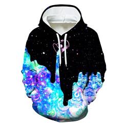 Herren Damen Mode Hoodies 3D Allover Print Casual Hoodie Hipster Regenbogen 3D Kapuzenpullover, W05803, XXXXL von Docorou