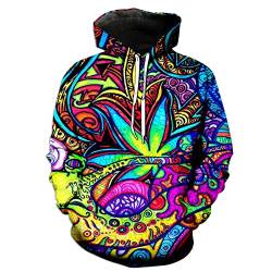 Psychedelic Artwork Fashion Sweatshirt/HoodiesRainbow 3D Druck Pullover Hoodies Herren Plus Size Tops, grün, L von Docorou